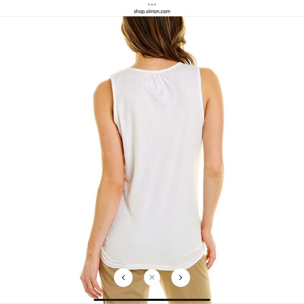 NWT XCVI Yanni White Ruched Sleeveless Tank - Picture 2 of 2